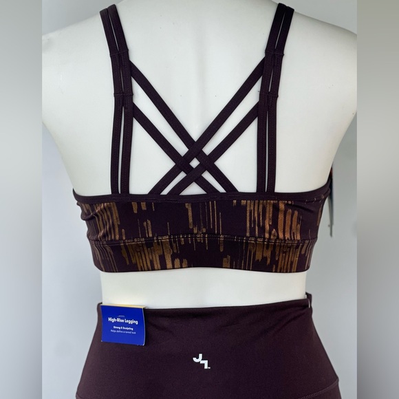 JoyLab 2pc Strappy Back Shine Sports Bra, High-Waisted 7/8 Shine Leggings Size:S - Picture 11 of 16